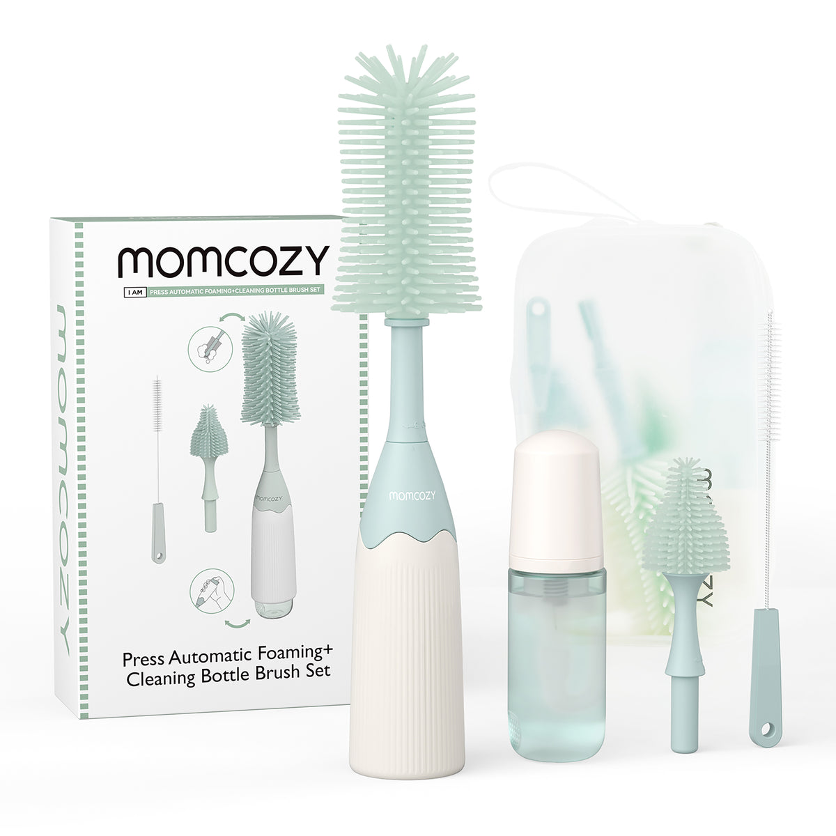 Push-Press Foam Bottle Brush Cleaning Kit