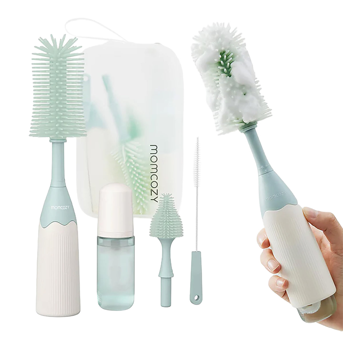 Push-Press Foam Bottle Brush Cleaning Kit