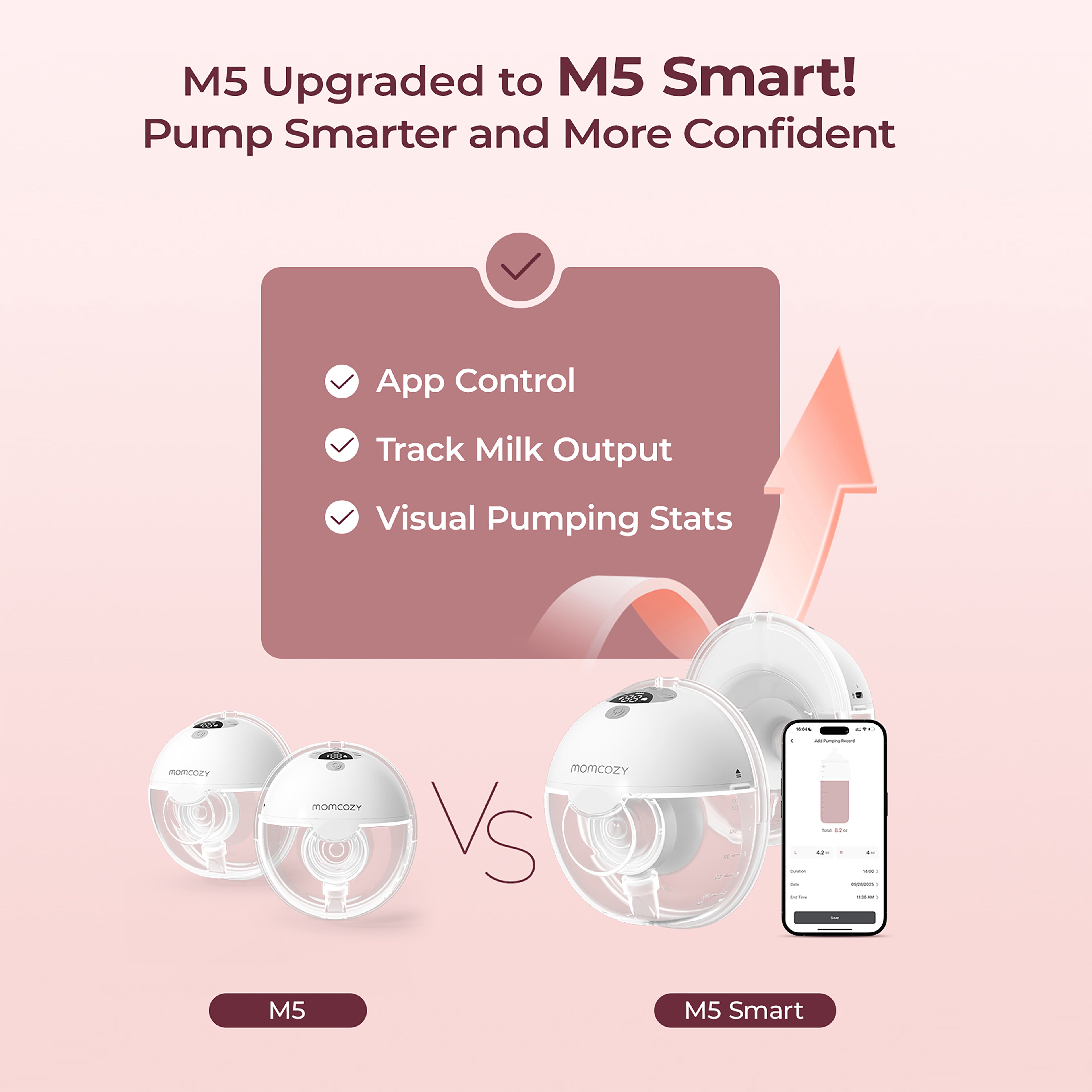 M5 Smart | Wearable Breast Pump – with App Control - Double