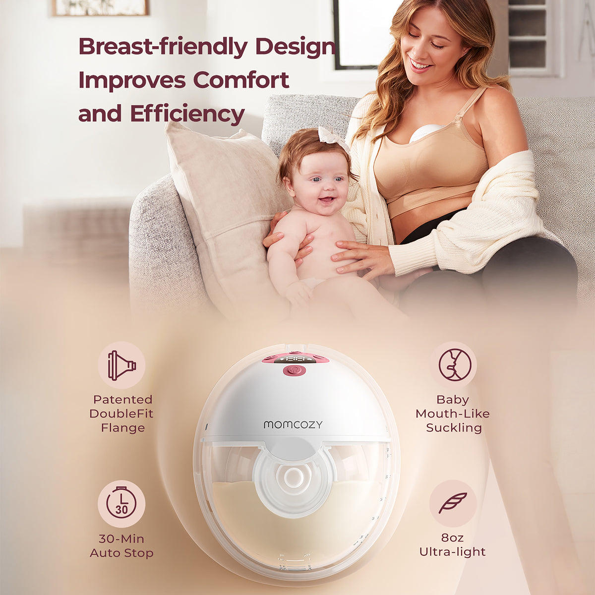 M5 Smart | Wearable Breast Pump – with App Control - Double