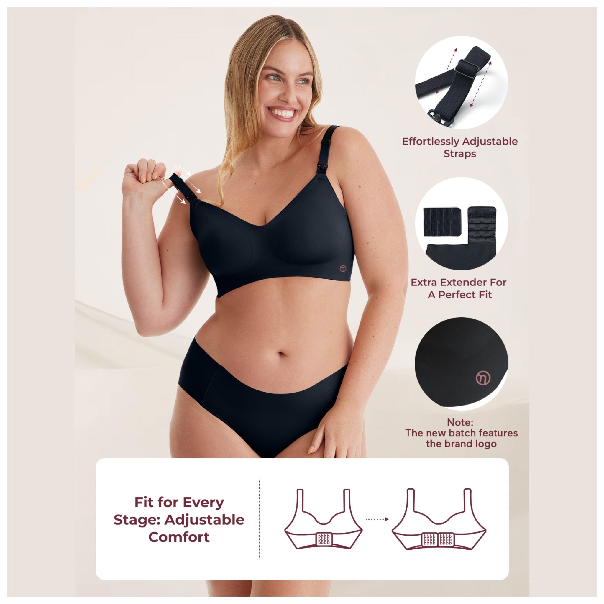 Ultra Soft Seamless Nursing Bra (YN21) - Black