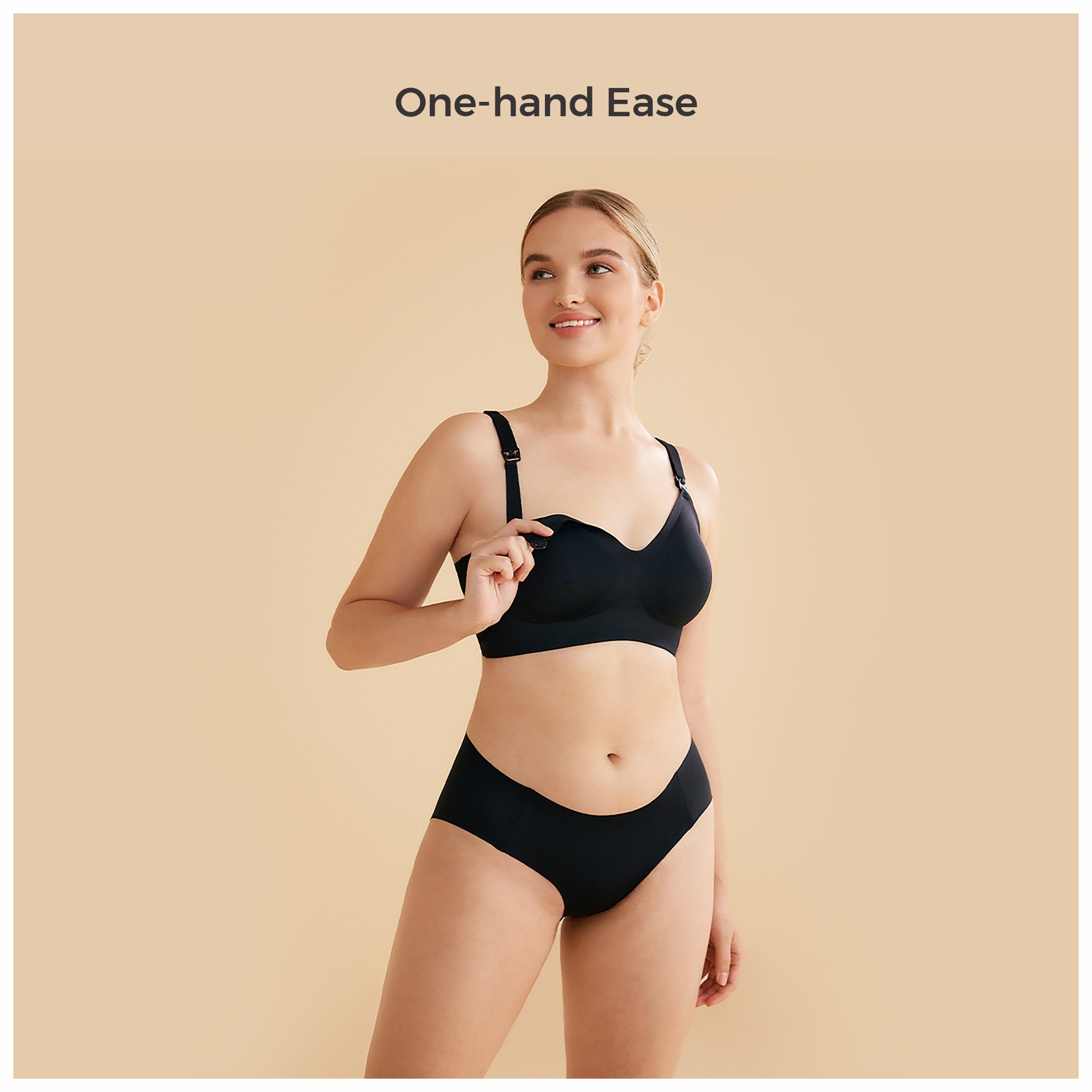 Ultra Soft Seamless Nursing Bra (YN21) - Black
