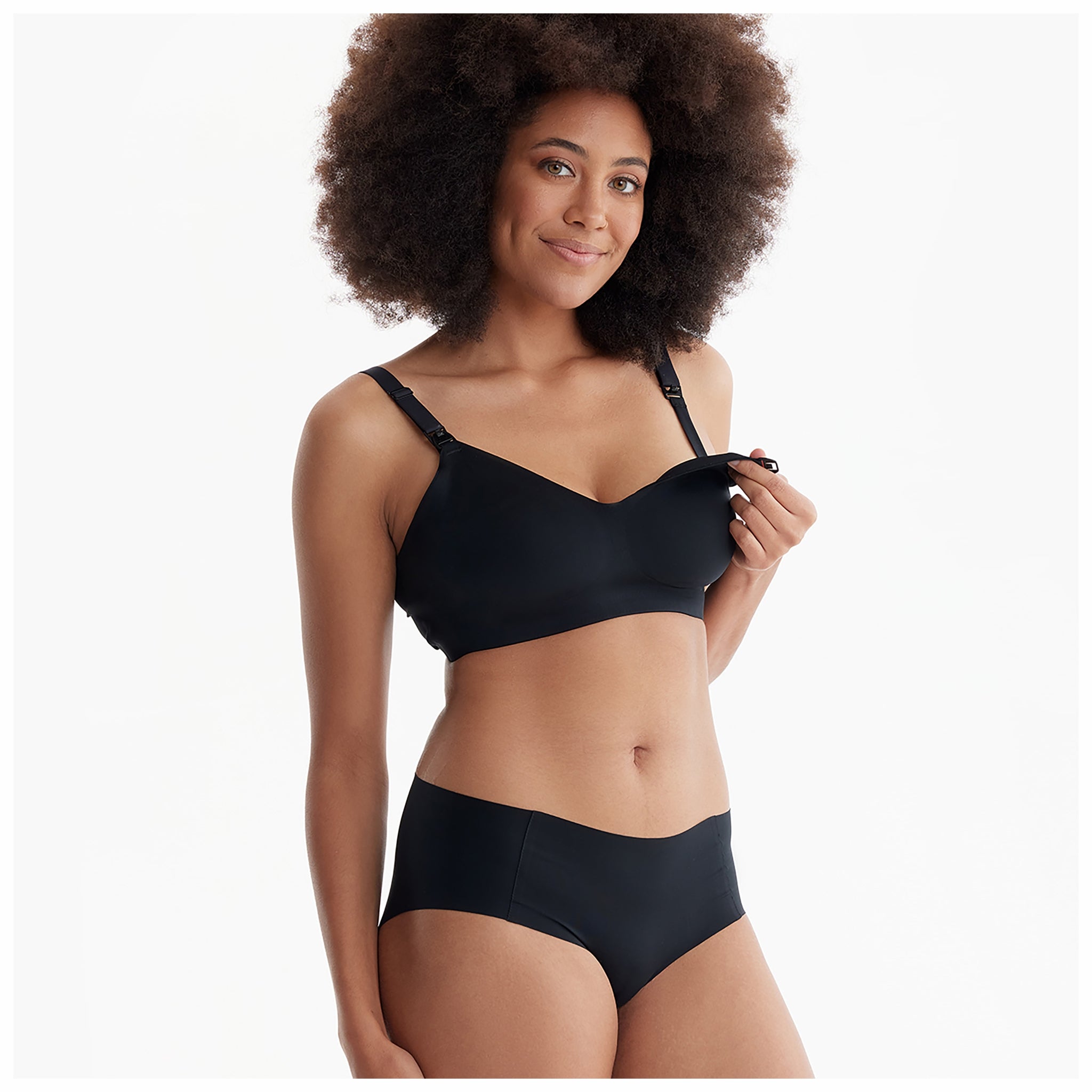 Ultra Soft Seamless Nursing Bra (YN21) - Black
