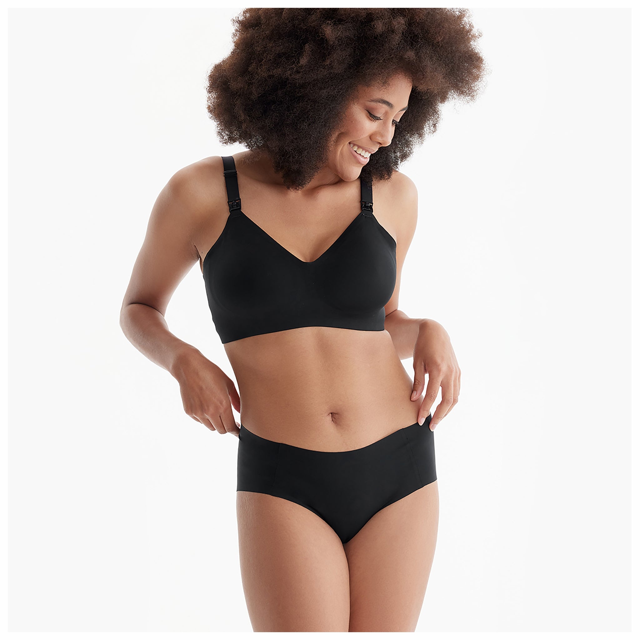 Ultra Soft Seamless Nursing Bra (YN21) - Black